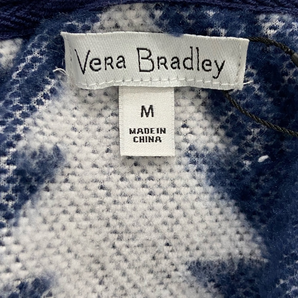 Vera Bradley Nordic Forest Fleece Sherpa Hoodie Pockets Women’s Medium NWT - Picture 8 of 9